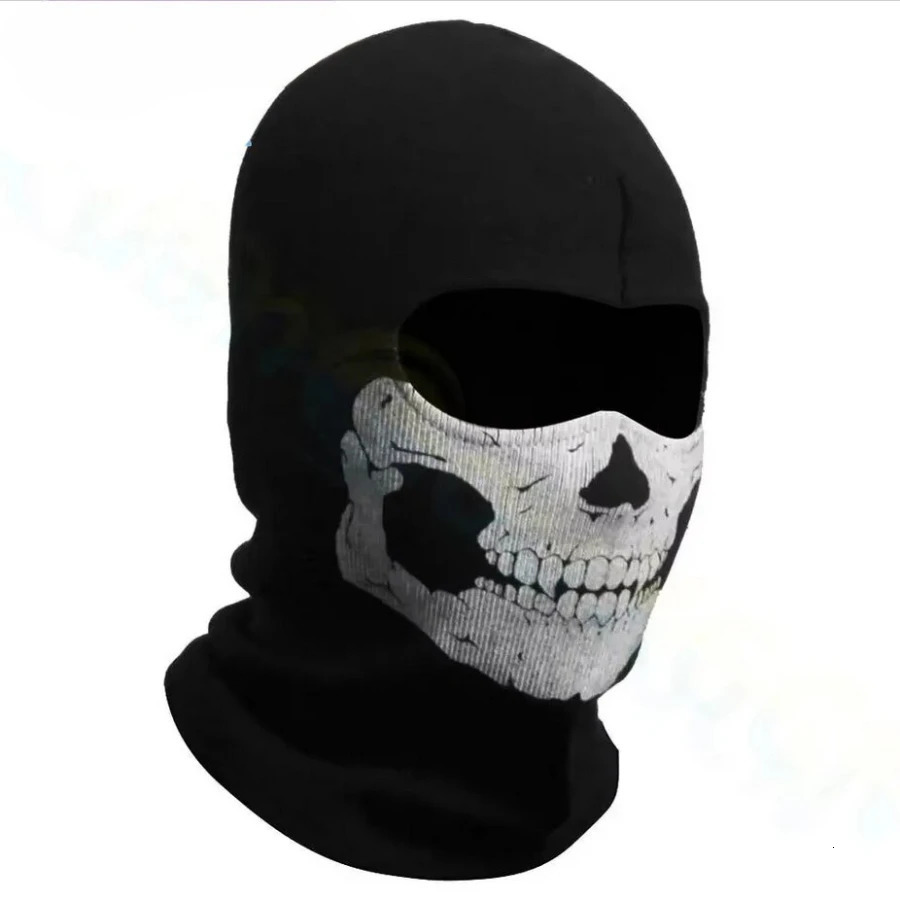 Bicycle Balaclava Full Face Mask Skull Print Motorcycle Full Face Mask Windproof Skiing Head Neck Warmer Bicycle Helmet Liner 250928