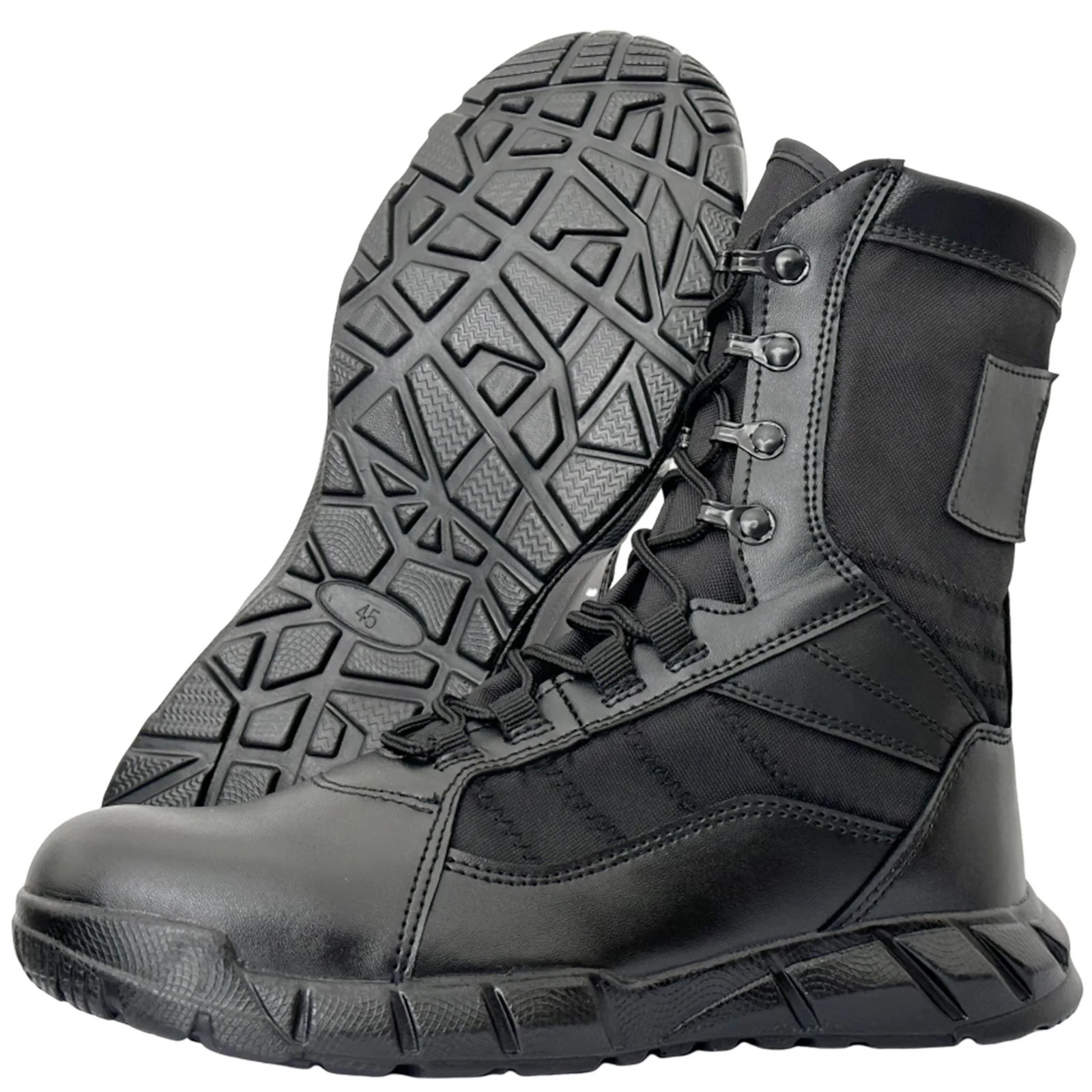 Leather Lightweight Man Tactical Boots Combat Boots AntiCollision Training Lace Up Waterproof Outdoor Hiking Breathable Shoe 250930