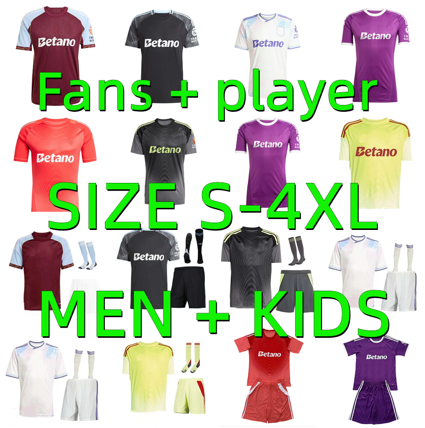 25 26 SANCHO ELLIOTT Aston soccer jerseys villa BAILEY MALEN ROGERS 2025 2026 McGINN KAMARA WATKINS KONSA GUESSAND MARTINEZ goalkeeper Men kids kits football shirt