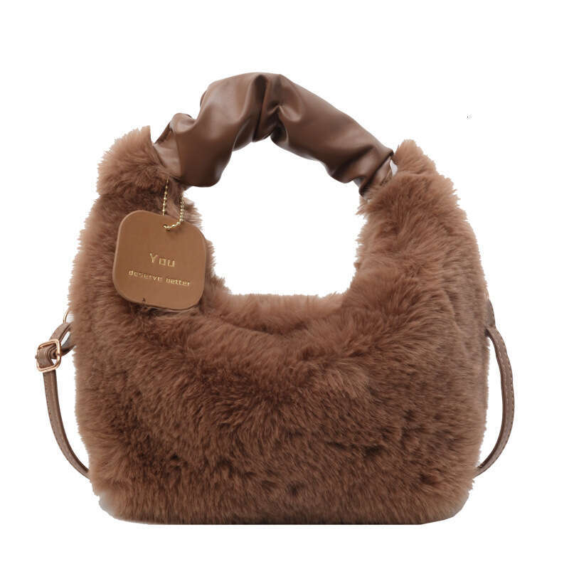 Autumn Niche High-End Handbag for Women, New Winter Versatile Fashion Single Shoulder Furry Crossbody Bag 3
