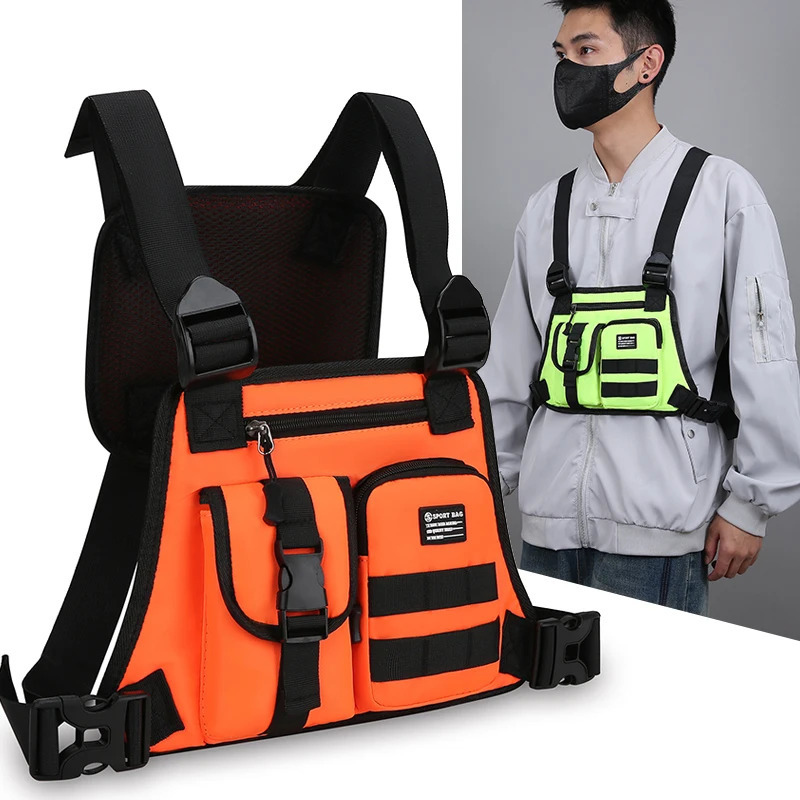 Mens Tactical Waist Pack Vest Bag Light Nylon Fabric Mens Backpack Shoulder Bag Fashion Casual Men Bag Chest Pack Bolsa 250926