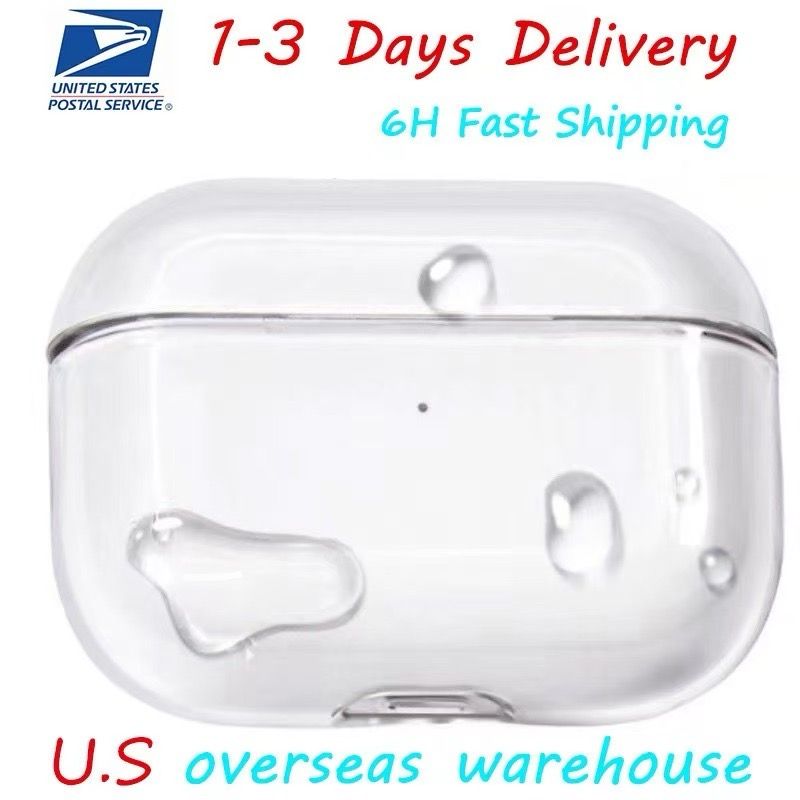 USA Stock Case For Airpods pro2 3rd 4 earphones Accessories Transparent Cute Protective Headphone Cover airpodspros 2 3 2nd TPU Shockproof Case Earbuds Cover