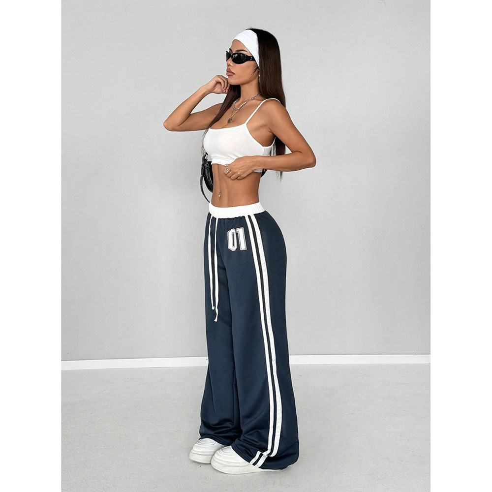 Spicy Girl Casual Pants Summer Loose Trendy Digital Print Versatile Long Pants 2025 Harajuku Y2K Gothpunk Straight Wideleg Pants Women 250917