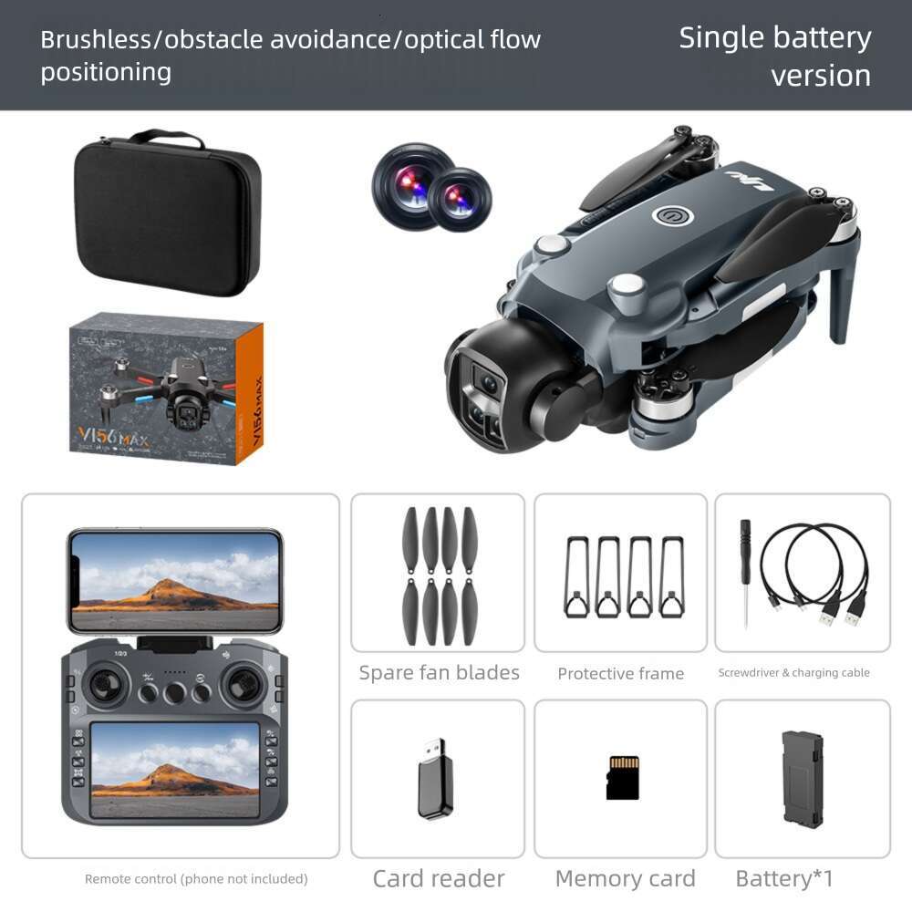 V Max Obstacle Avoidance Screen Brushless Motor Aerial Photography Aircraft Optical Flow Positioning Remote Control Drone