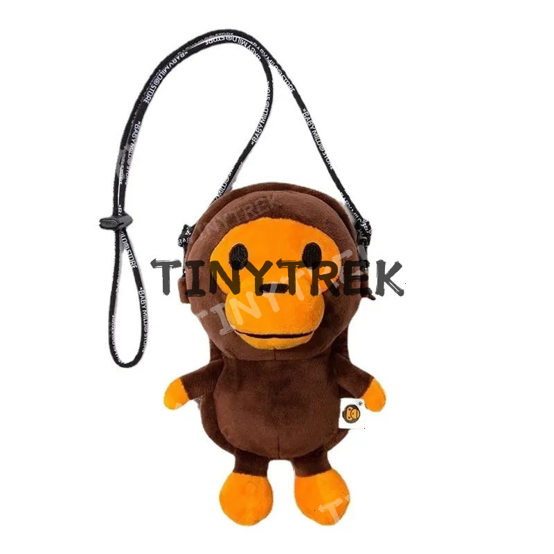 Backpacks Plush Cute Monkey Kids Diagonal Phone Mini Shoulder Bag 230821