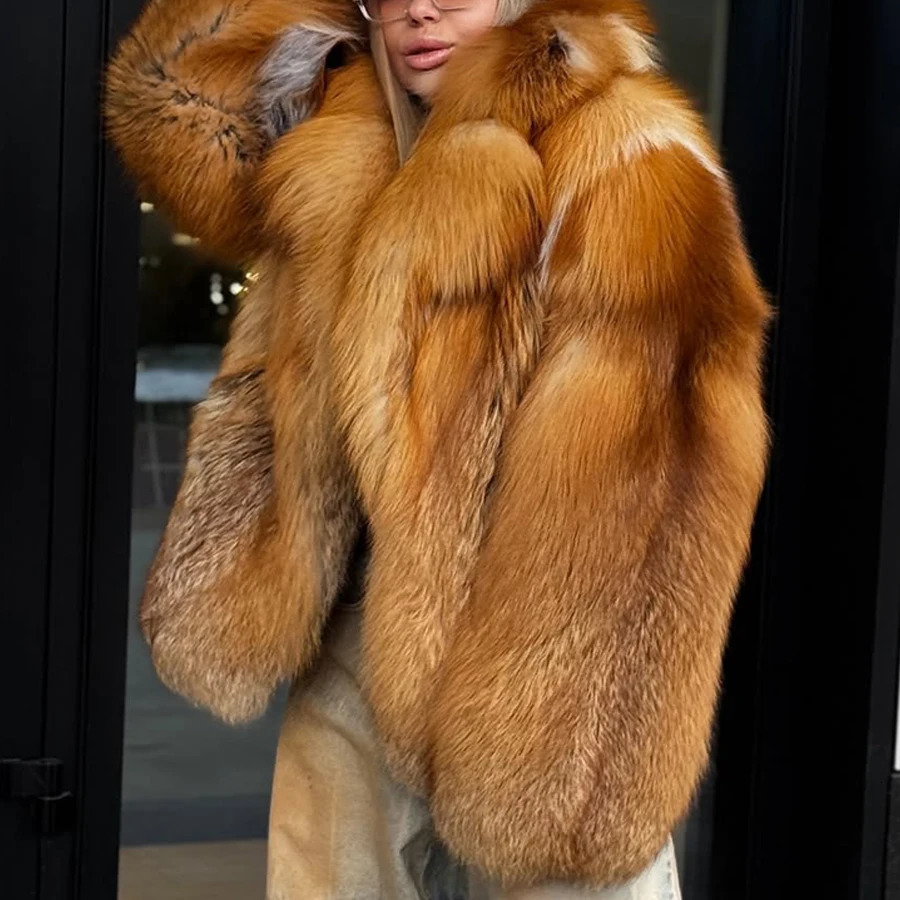 Winter Women Real Fox Fur Coat Natural Red Fox Fur Coat High Quality Warm Genuine Fur Jackets 250926