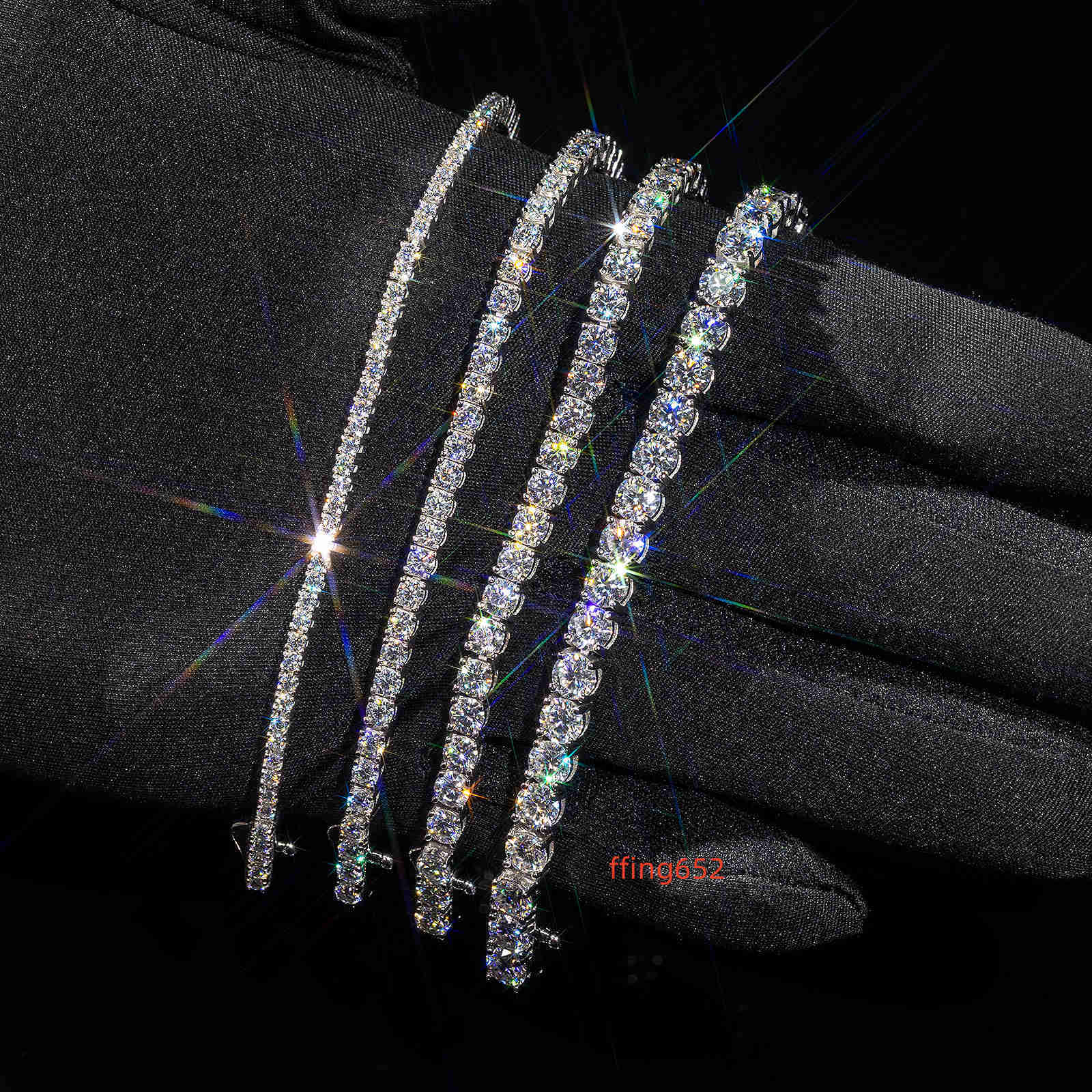 Moissanite Tennis Bracelet 925 Sterling Silver 3mm 65 in LabGrown Diamond Wedding Bridal Birthday Gift Women Men Fine Jewelry