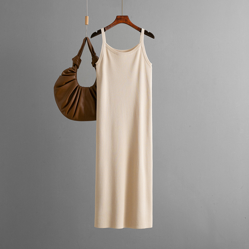 DR261 Summer New Arrival Women's Simple Suspender Knitted Dress