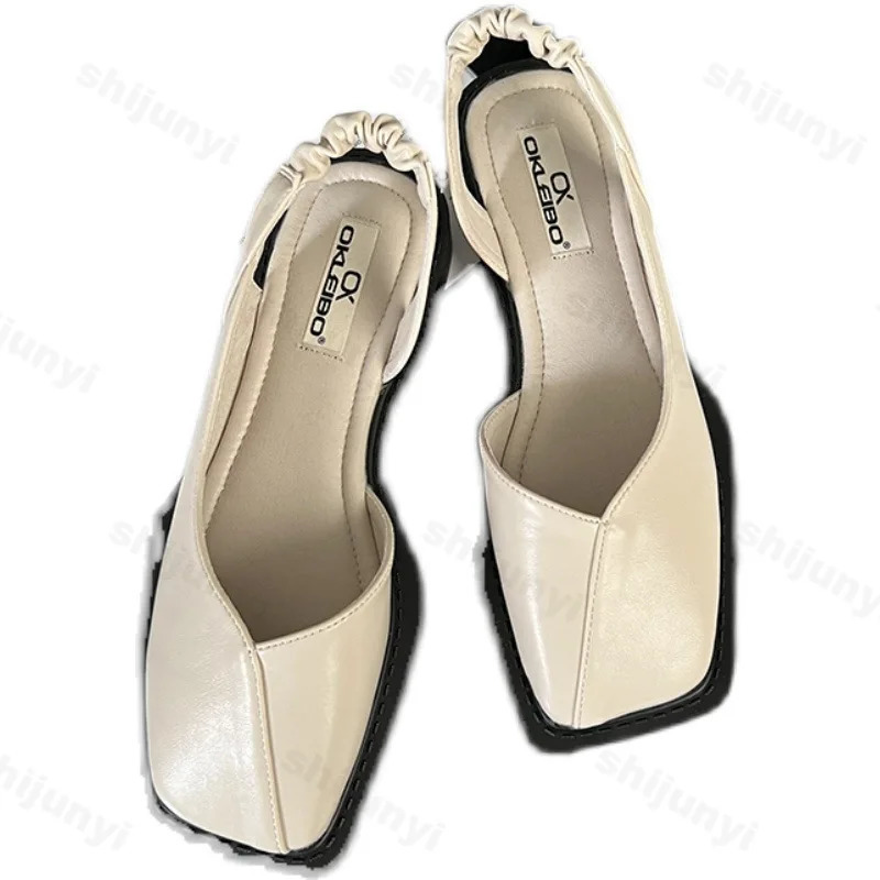 2025 Fashion Comfortable Loafers Shoes Summer Edition Baotou Sandals for Women Non Slip Square Head for One Foot Lazy Flats 250930