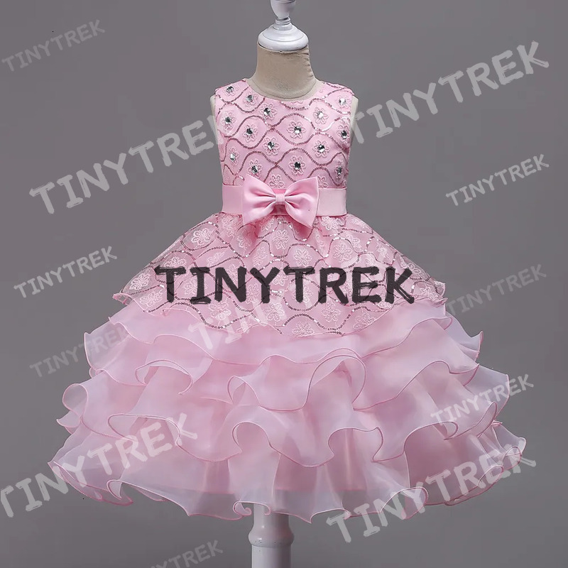 Flower Girl Dress Formal 3-8 Years Floral Baby Girls Dresses 9 Colors Vestidos Wedding Party Children Clothes Birthday Clothing 210303