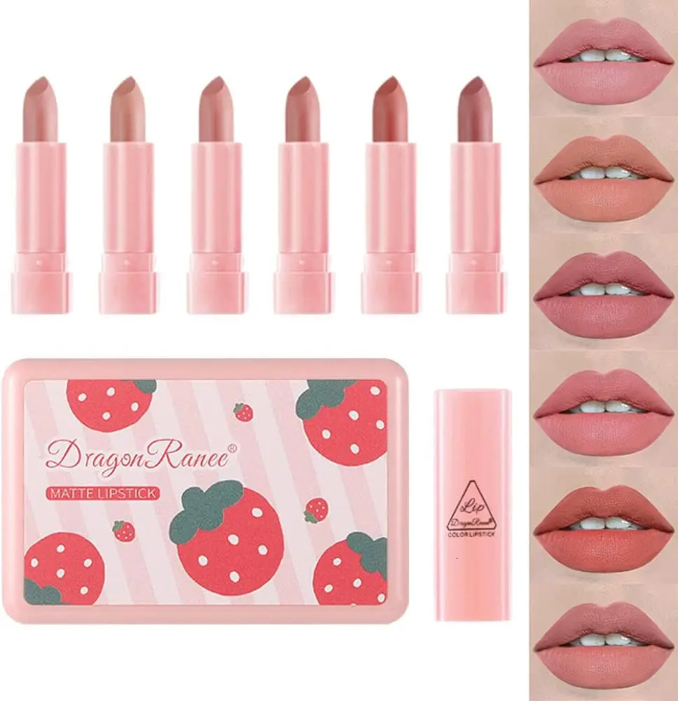 6 Colors Matte Lipstick Set Matte Lipsticks Mini Size Lipstick WaterproofLong Lasting Matte Velvet Lipstick 250930