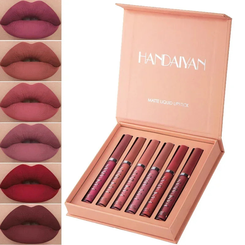 HANDAIYAN 16 PCS Lipstick Set Makeup for Women Non Stick Cup Waterproof Long Lasting Cosmetics Korean Makeup Matte Lipstick 250930