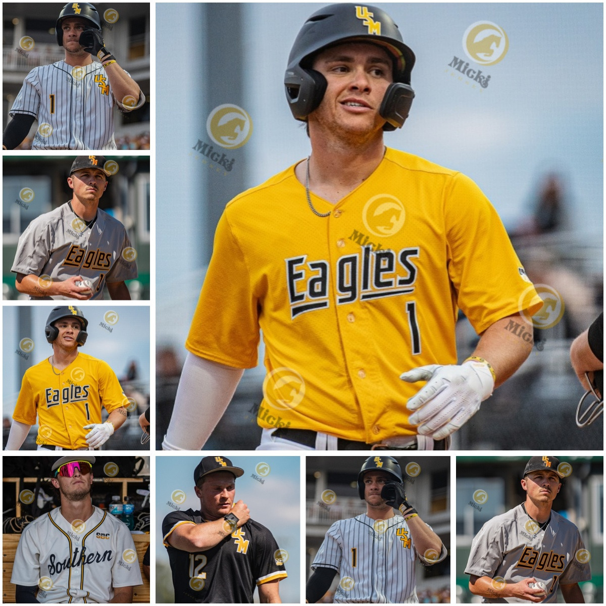 Southern Miss Golden Eagles Baseball Jersey Ty Long Nick Monistere Carson Paetow Matthew Russo JB Middleton Kros Sivley Colby Allen Matt Adams Custom Jerseys