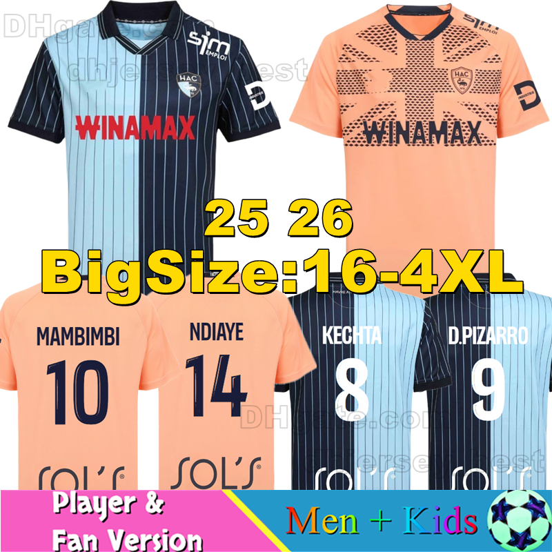 2025 2026 Havre AC Sangante soccer jerseys Kinkoue maillots de foot 25 26 Casimir Toure camisetas de football shirt Kechta 25 26 Operi men kids kit Targhalline uniform