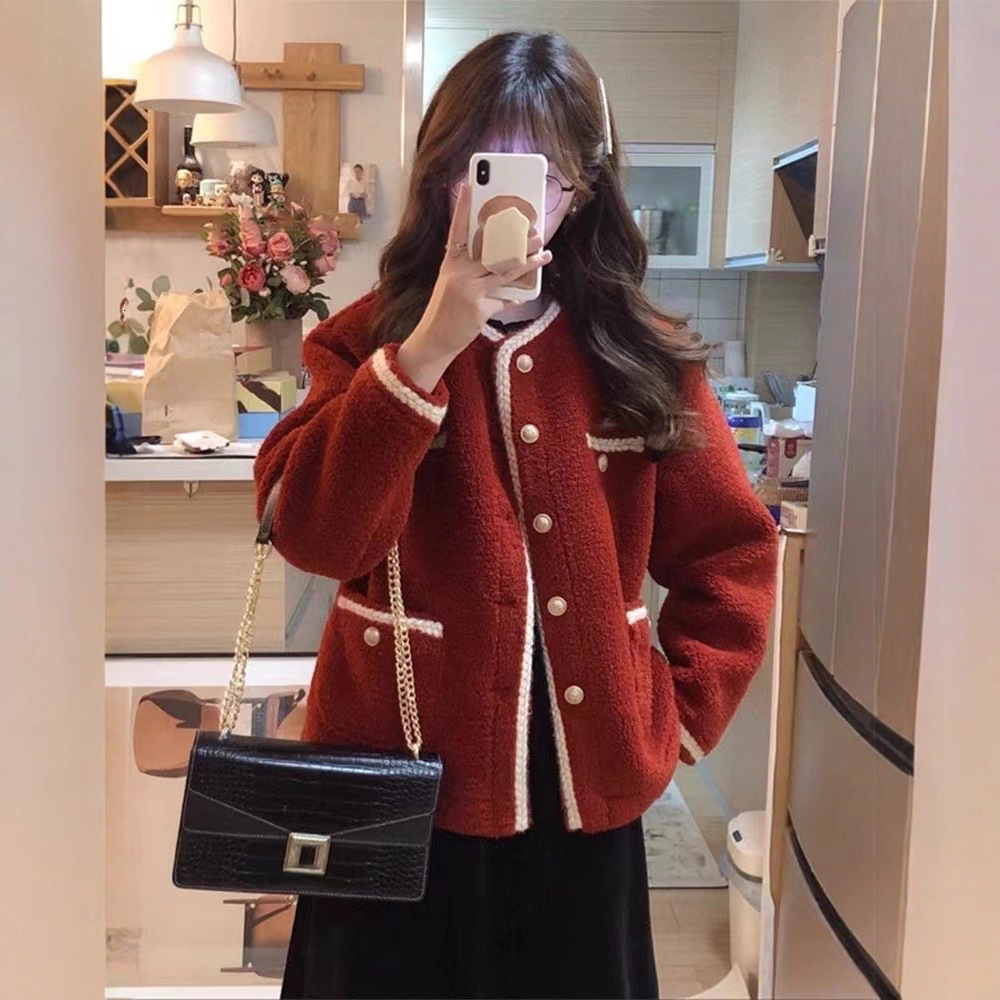 2025 designer jacket, French retro style coarse wool short jacket, women's autumn fashion and winter new loose fit cardigan sweater, autumn and w