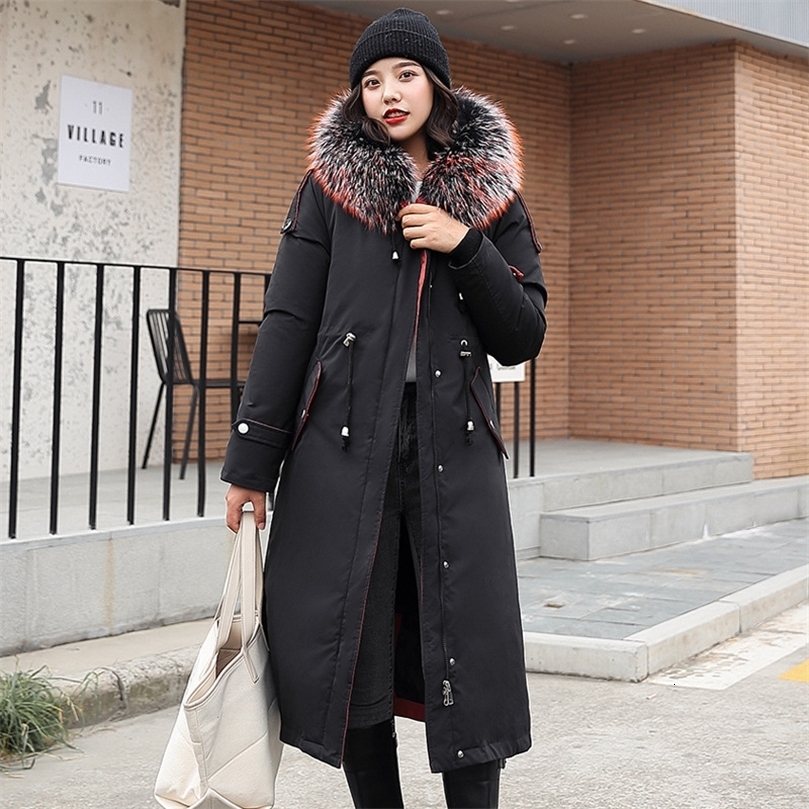 Women's Winter Jacket New Arrival Cotton Padded Jacket Slim Long Winter Jacket Women Thicken Ladies Coat Warm Women Parkas 201110wtt