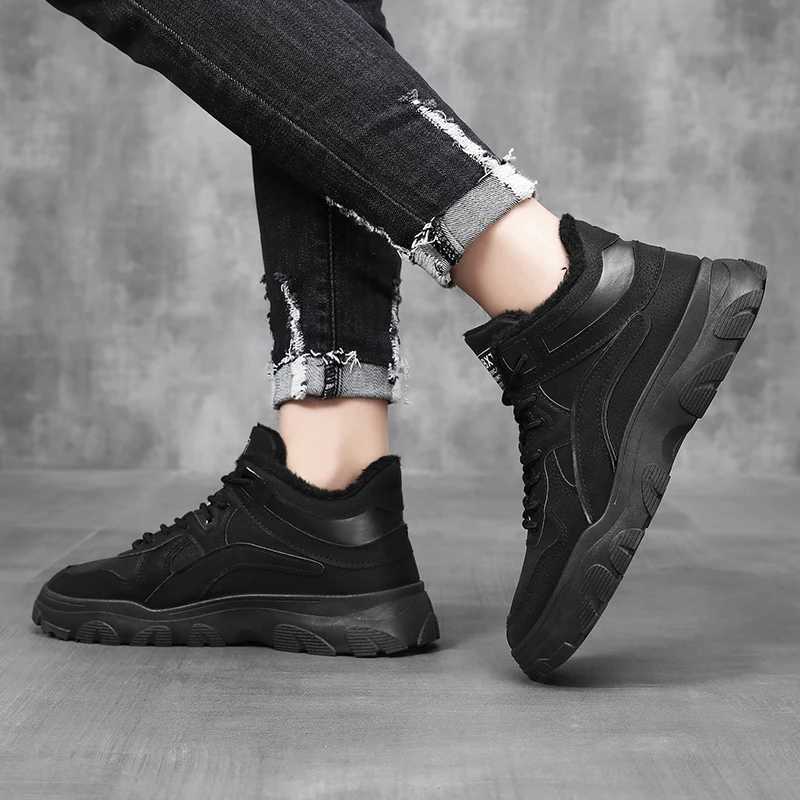 Cowboy Boots Men Warm Plush Lined Ankle Boots Platform High Top Beige Suede Material Designer Shoes 2025 New Model Luxury Shoes J251007