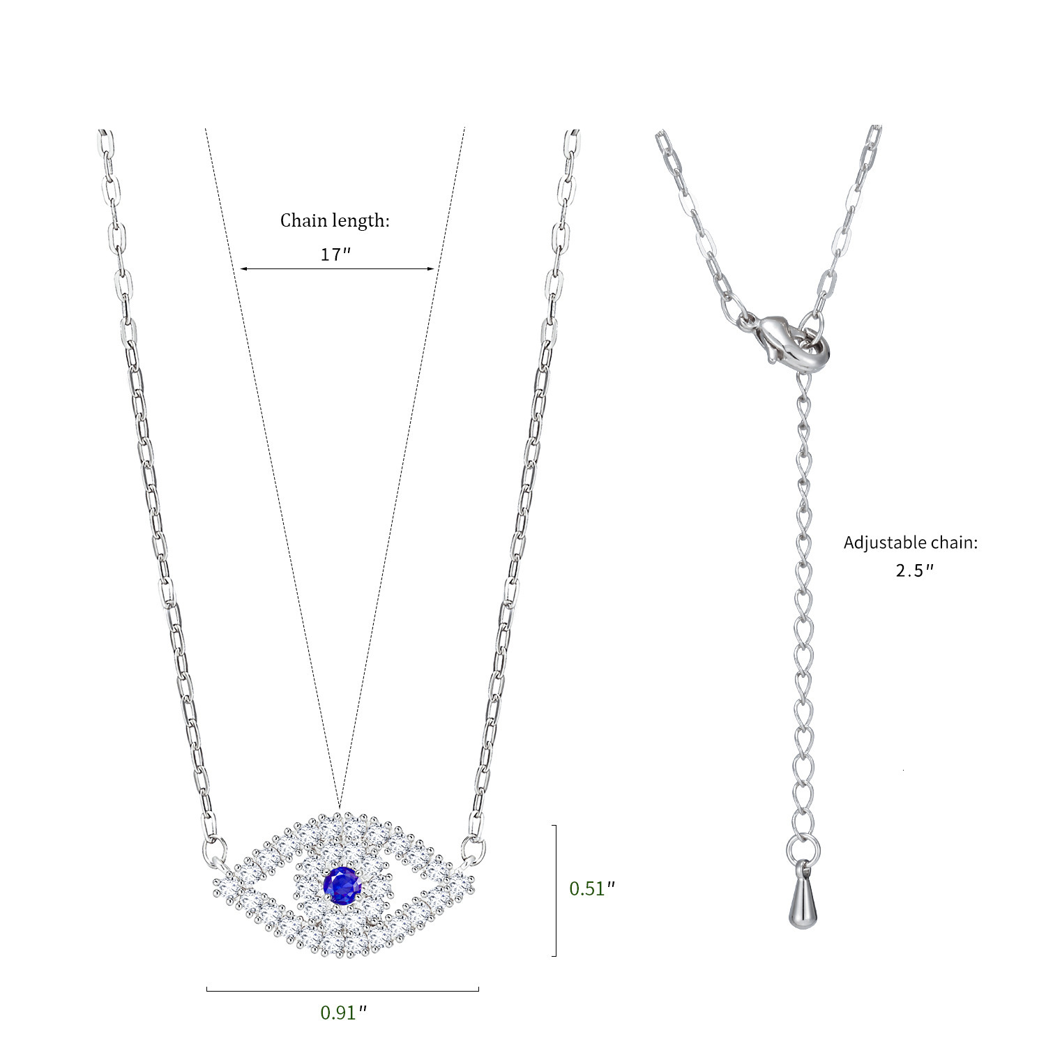 Big Devil Hollow Point Dia Turkish Eye Necklace Pendant Jewelry Mixed Style