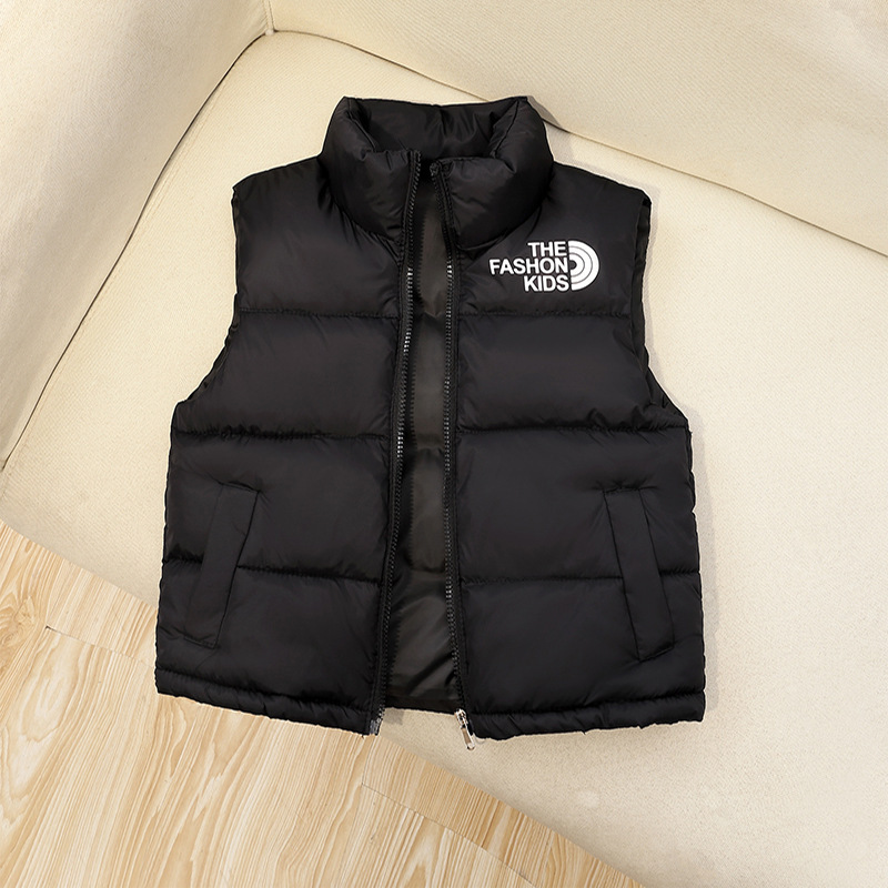Free Shipping 2025 Casual Sports Vest, Color-Blocked Quilted Padded Vest with Stand Collar, Boys Girls Sleeveless Jacket