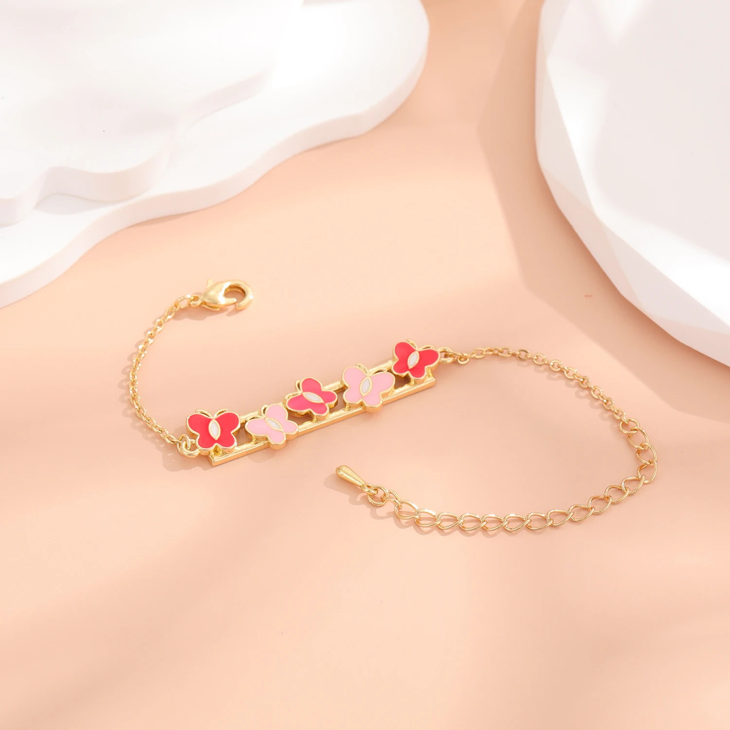 Little Girl Butterfly Bar Charm Childrens Bracelet for Kids Fashion Accessories Toddler Jewelry Simple Style 250922