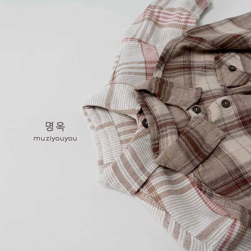 Spring Autumn Children Shirts 18Y Boys Cotton Plaid Pockets Casual Long Sleeve Tops Korean Toddler Wear For Kids Clothing New C251007