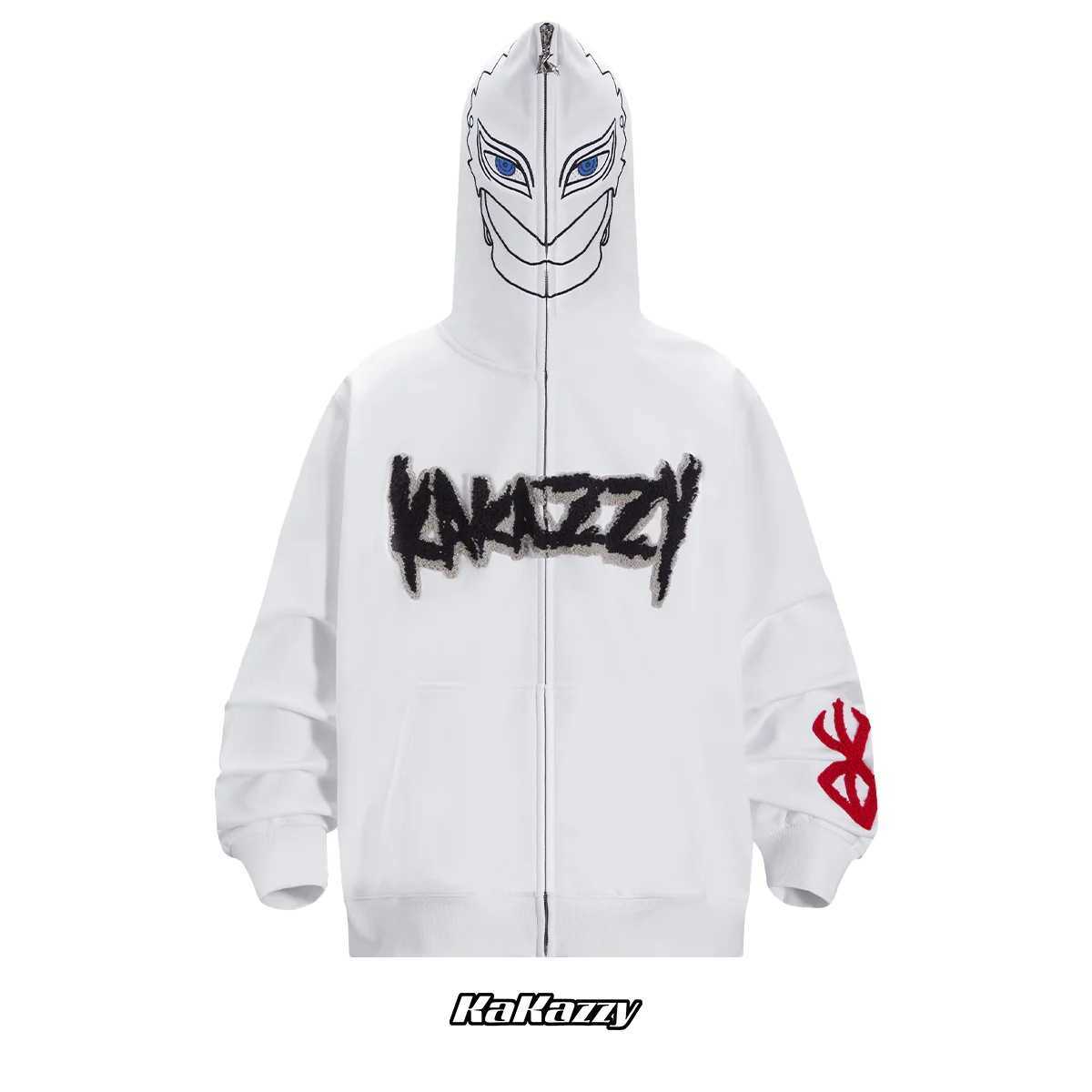 Men's Hoodies Sweatshirts 2024 new autumn and winter tide brand kakazzy new American Halloween hooded zipper hoodie male trend casual sports coat Z251007