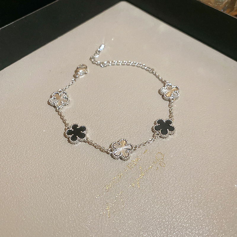 Real Plated Pink Gold Two-tone Flower Sweet High-end Elegant Bracelet Princess Style Light Accessory New Arrival - view 5