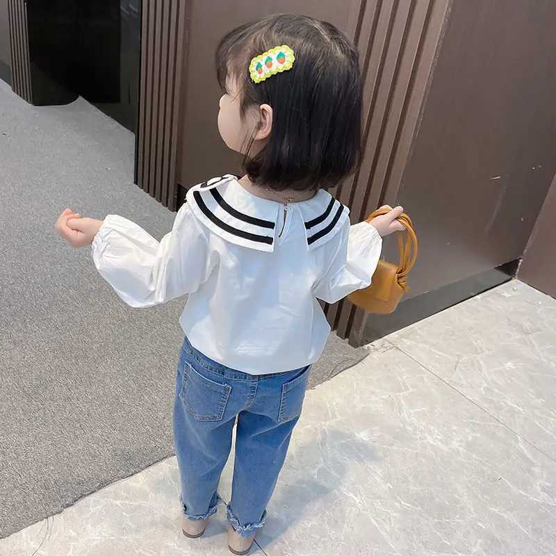 Kids Girls Longsleeved Shirts New Childrens Spring and Autumn Bottoming Shirts Girls Baby Bow Shirts Tops C251007