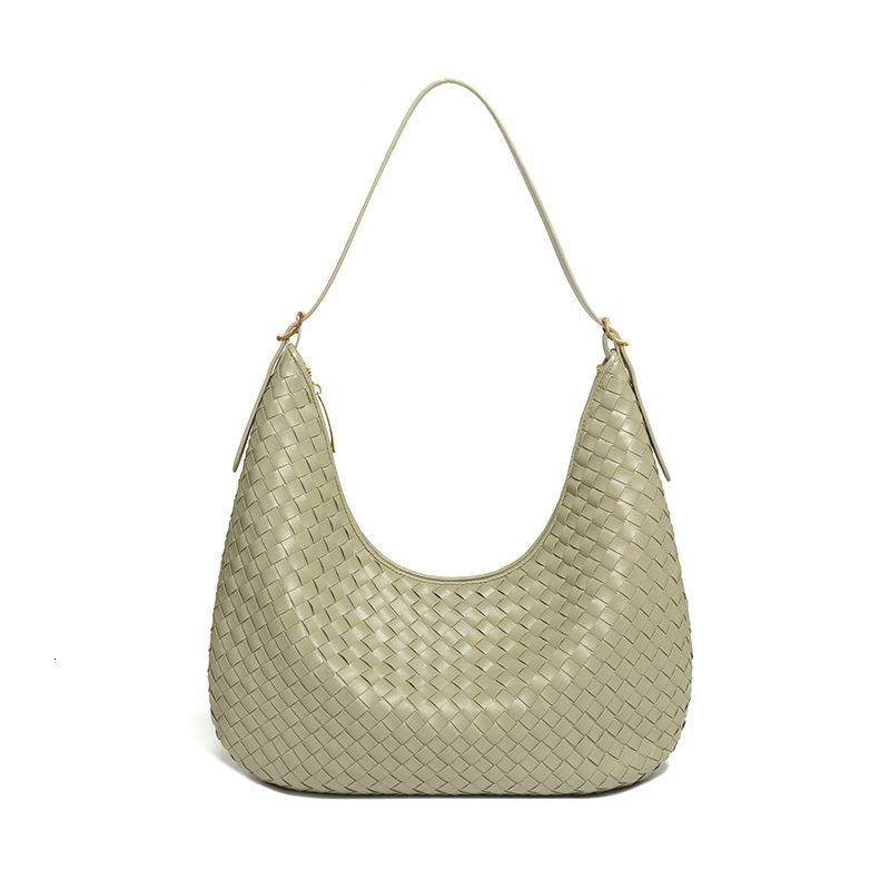 Women's New Minimalist Woven Underarm Crescent Commuter Shoulder Tote Bag