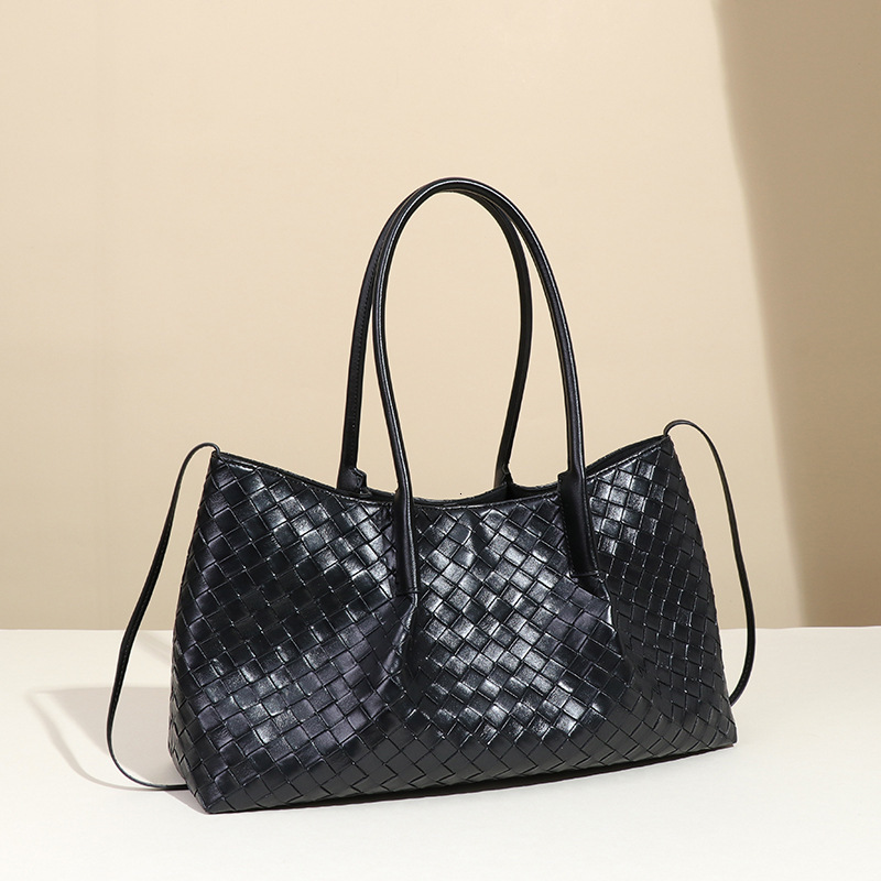 B's Summer New Handwoven Women's Light Luxury Simple Commuter High-end Basket Bag, Large Capacity Tote Bag