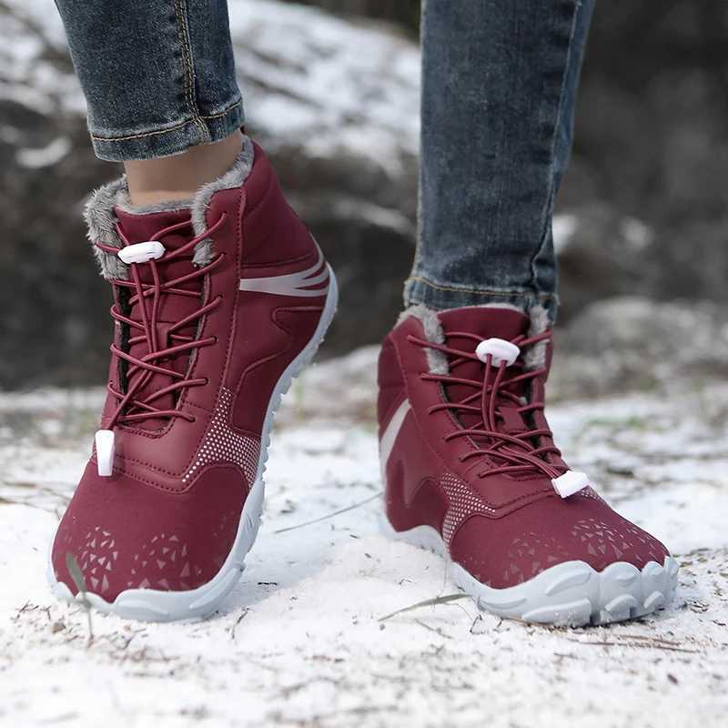 New Winter Boots for Men Women Snow BareFoot Boots Outdoor Nonslip Warm Fur Casual Sneakers Unisex Ankle Boots Hiking Shoes J251007