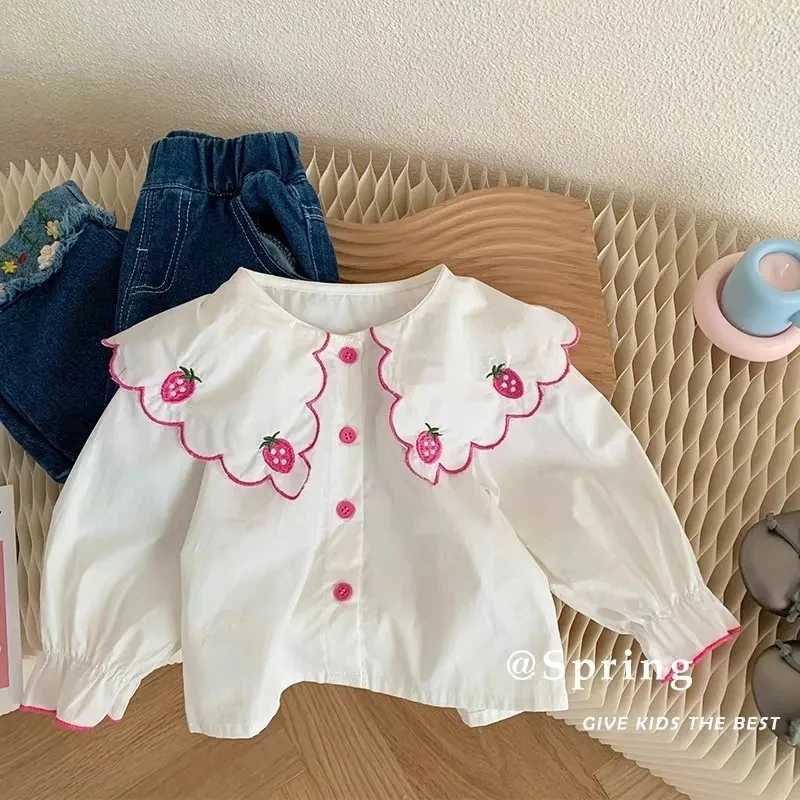 Girls Shirts Spring and Autumn New Baby Fashionable Pure Cotton Shirts 2023 New Korean Childrens Top 06Y C251007