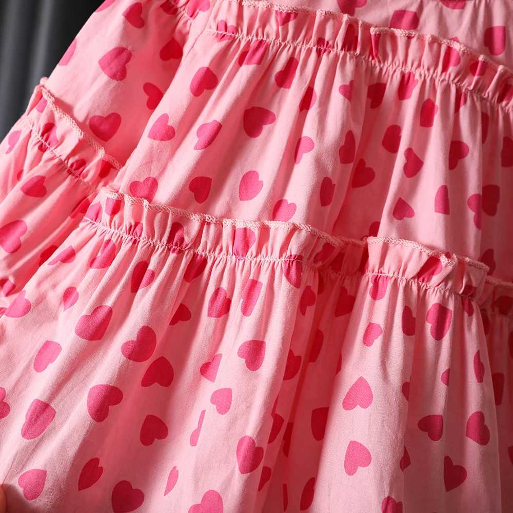 Sweet Baby Girls Long Sleeve Shirt Round Collar Love Heart Print Blouse Korean Style Loose Casual Dot Shirt Tops Girls C251007