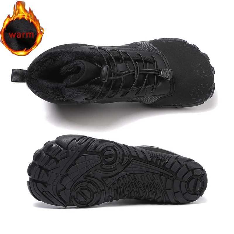Winter Unisex Barefoot Snow Boots Plush Warm Ankle Boots Men Women Nonslip Outdoor Waterproof Hiking Shoes Casual Cotton Shoes J251007