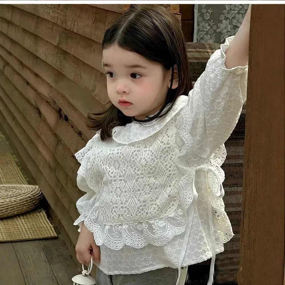 Childrens Clothing 2025 Spring New Style Girls Shirt Childrens French Top Doll Shirt Baby Lace Vest Shirt Trend C251007