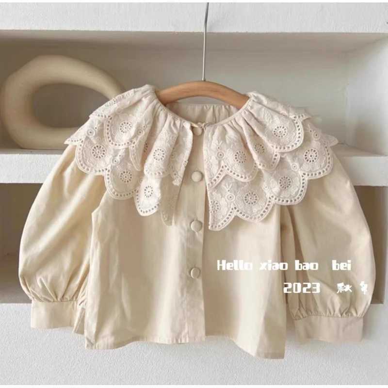Girls Shirt Autumn New Fashionable Sweet Fashion Baby Girl Doll Collar Embroidered Lapel Top C251007
