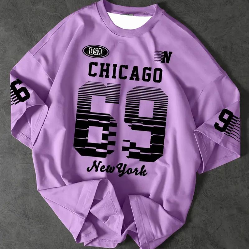 Vintage Inspired Urban Style Clothing Item - Embossed Numerals Plus Metropolis Artwork Across Both Genders-14