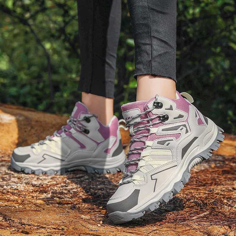 New Women Men Hiking Shoes Outdoor Trekking Sports Climbing Camping Boots Nonslip Waterproof Walking Jogging Trainers Sneakers J251007