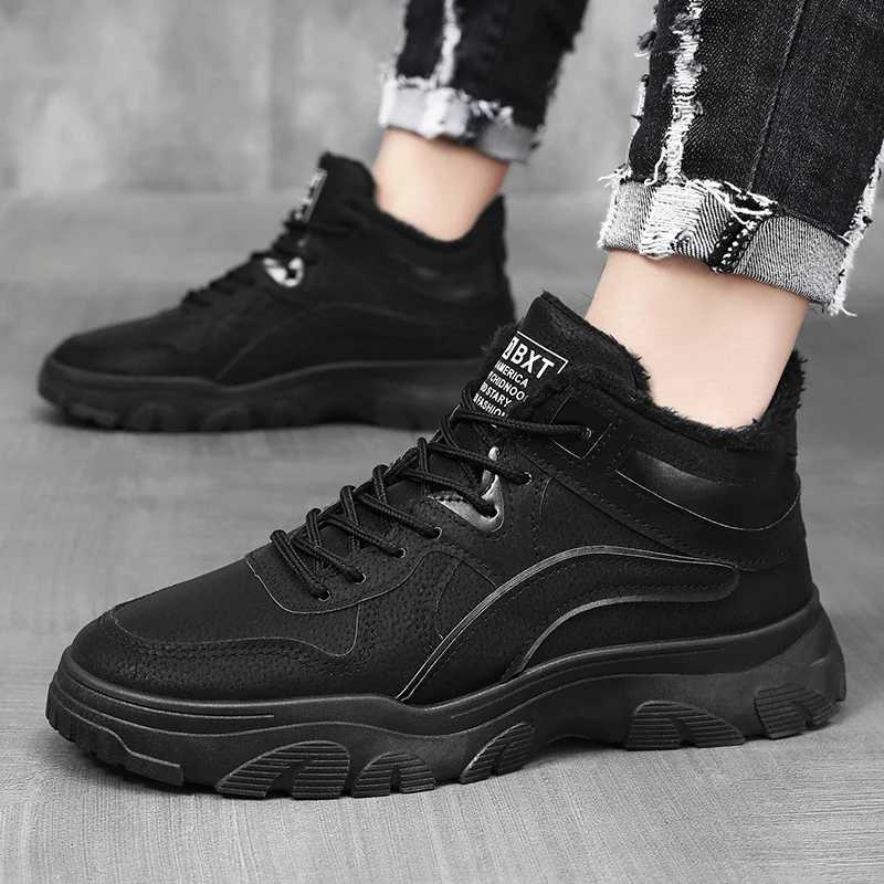 Cowboy Boots Men Warm Plush Lined Ankle Boots Platform High Top Beige Suede Material Designer Shoes 2025 New Model Luxury Shoes J251007