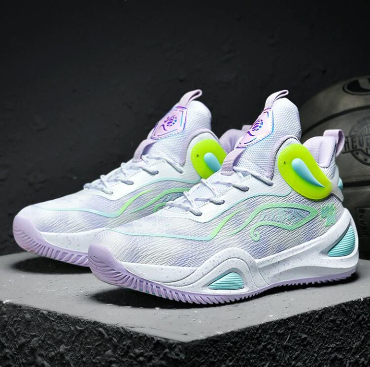 New mandarin duck basketball shoes men's leather high top sports shoes women's teenagers primary and secondary school students and children&