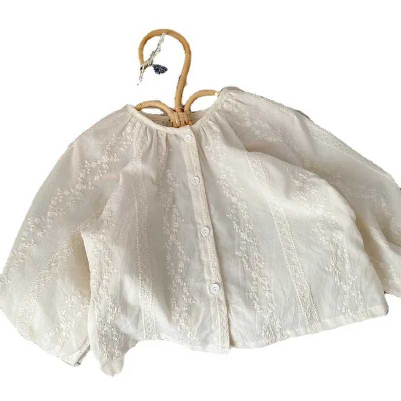 4138 2024 Baby Girls Blouses White Color Autumn Baby Clothes Top Blouses Kids Shirts C251007