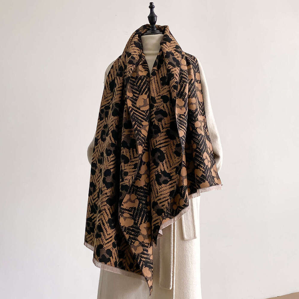 Autumn Winter New Long Scarf Leopard Print Tassel Double-Sided Air-Conditioned Room Warm Thickened Outer Shawl b5d