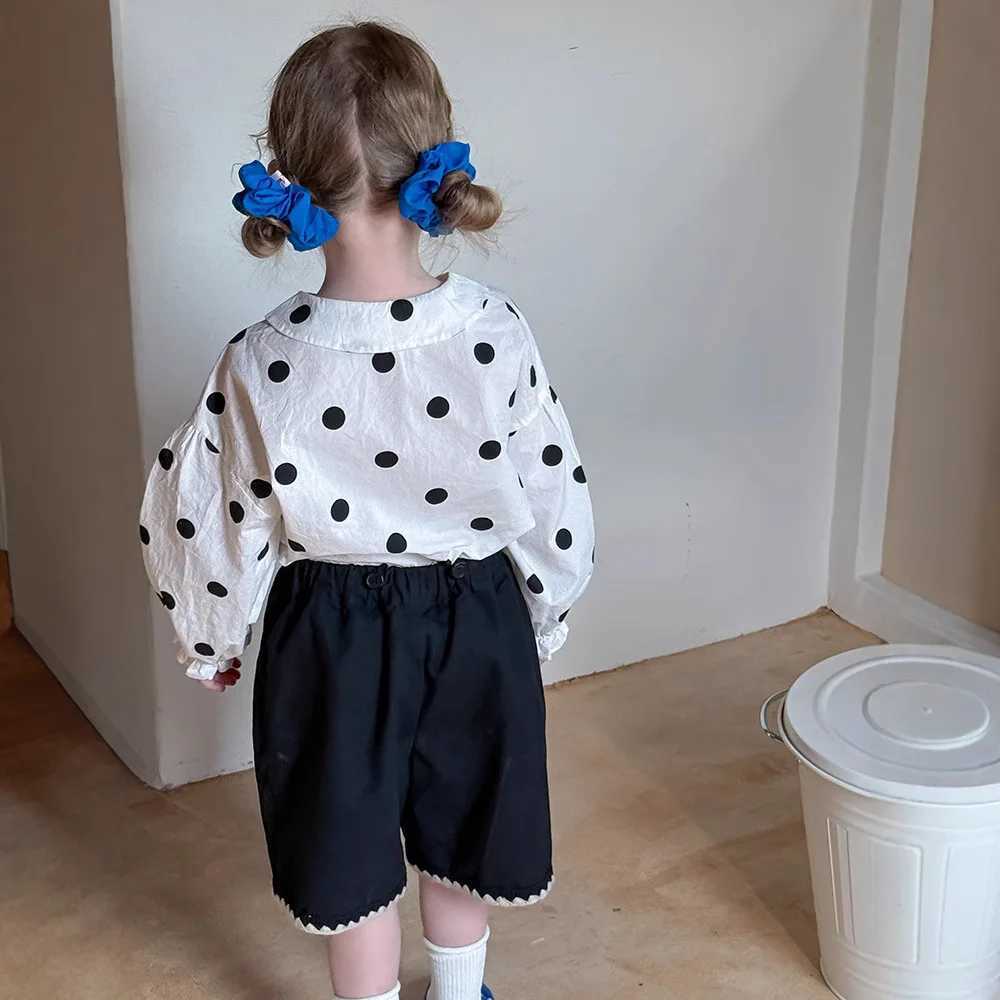 Polka Dot Shirt 2025 Spring and Summer New Fashionable Cute Fun Vintage Allmatch Polka Dot Long Sleeve Collar Shirt C251007