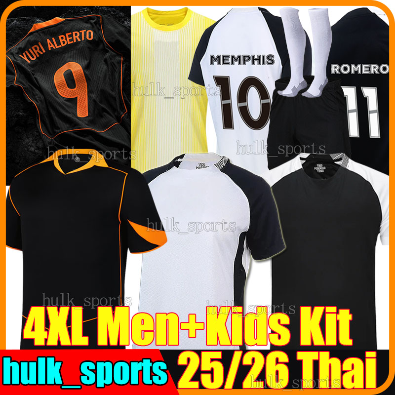4XL 25/26 CorinthiansS Timao 3rd Soccer Jerseys YURI ALBERTO ROMERO TALLES MAGNO CARRILLO D. GARRO MARTINEZ TORRES CACA Japan men kids Kits socks sets football shirts