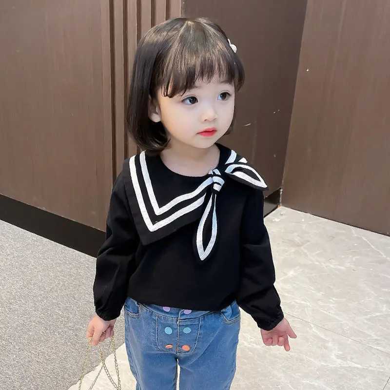 Kids Girls Longsleeved Shirts New Childrens Spring and Autumn Bottoming Shirts Girls Baby Bow Shirts Tops C251007