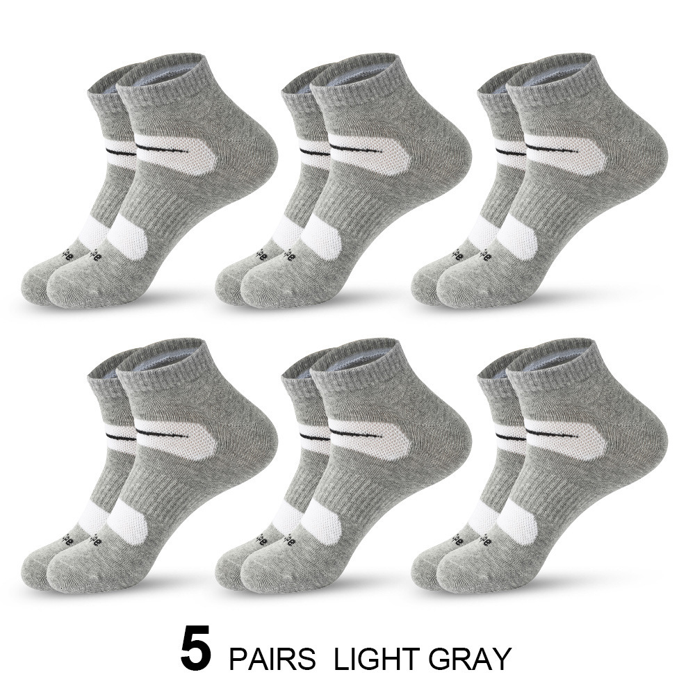 5 Pairs All-Season Youzuke Casual Socks Sweat-Absorbent, Odor-Resistant Men's Short Socks Breathable Cycling Socks Running Cotton Socks Sports So