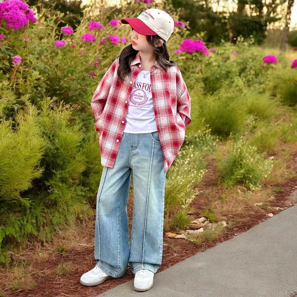 Plaid Shirts for Kids Baby Girls Spring Preppy Shirts Fashion Clothes Autumn Girls Tops Long Sleeve Children Clothing for 314Y C251007