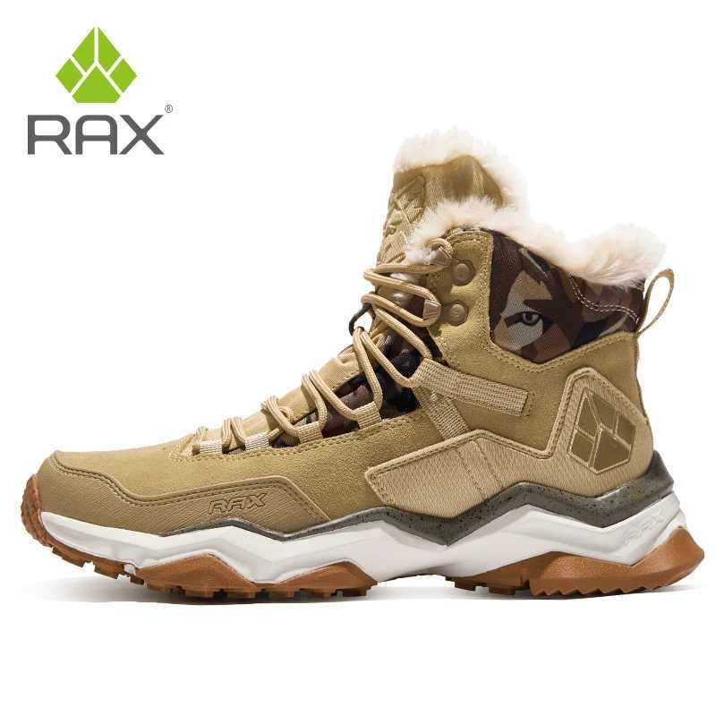 RAX Waterproof Hiking Shoes Men Winter Outdoor Sneakers for Men Snow Boots Plush Mountain Snowboots Outdoor Tourism Jogging Shoe J251007