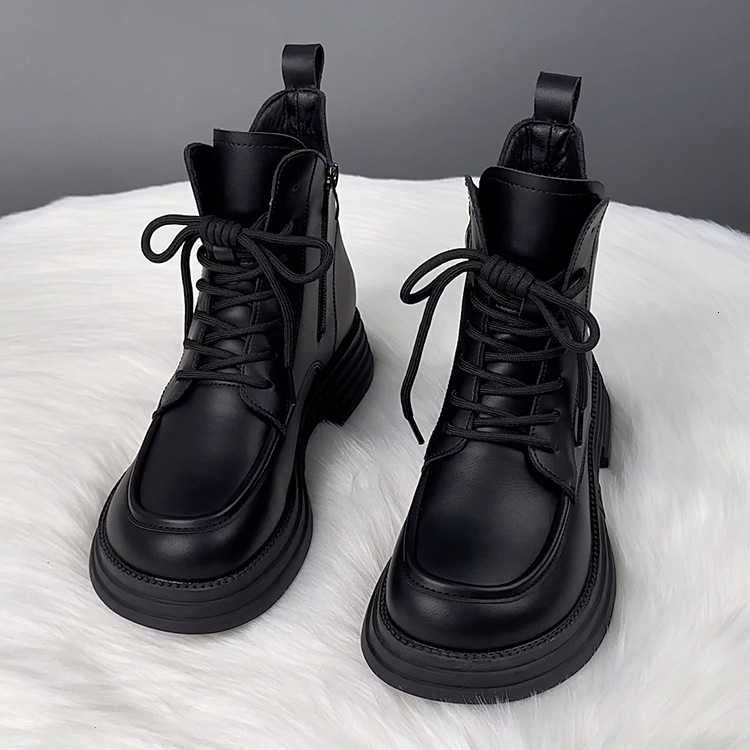 Soft Leather Wool Lining Warm Cotton trend Boots Luxurious Shoes Autumn And Winter New Designer Shoes New Thick Soled Short Boots Flat Soled Shoes - view 8