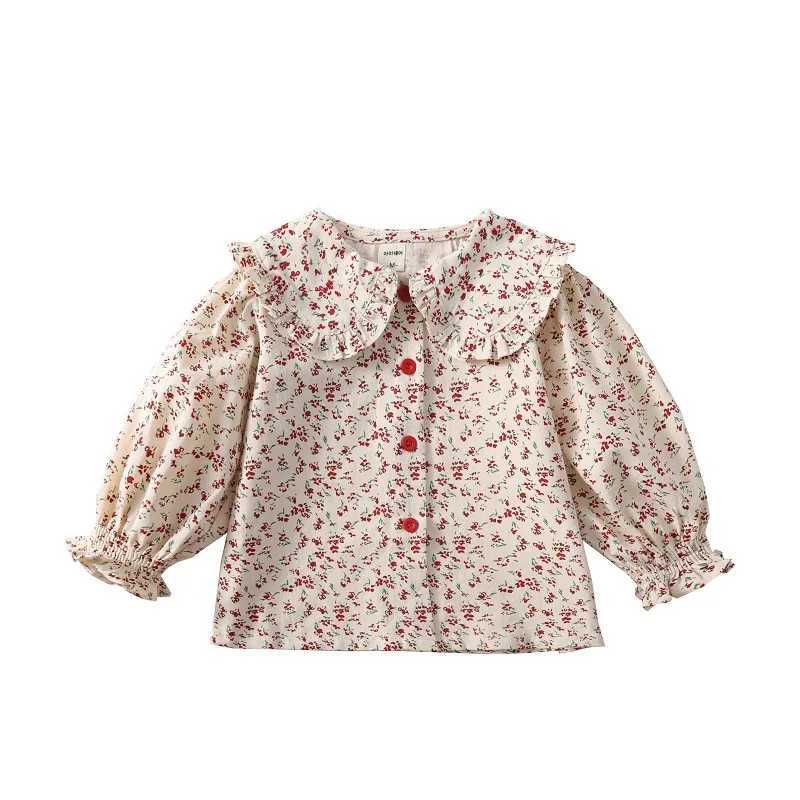 Girls Shirt 2024 Spring New Baby Long Sleeved Shirt Korean Fashion Doll Shirt Little Girl Fashionable Top Blouse for Girls C251007
